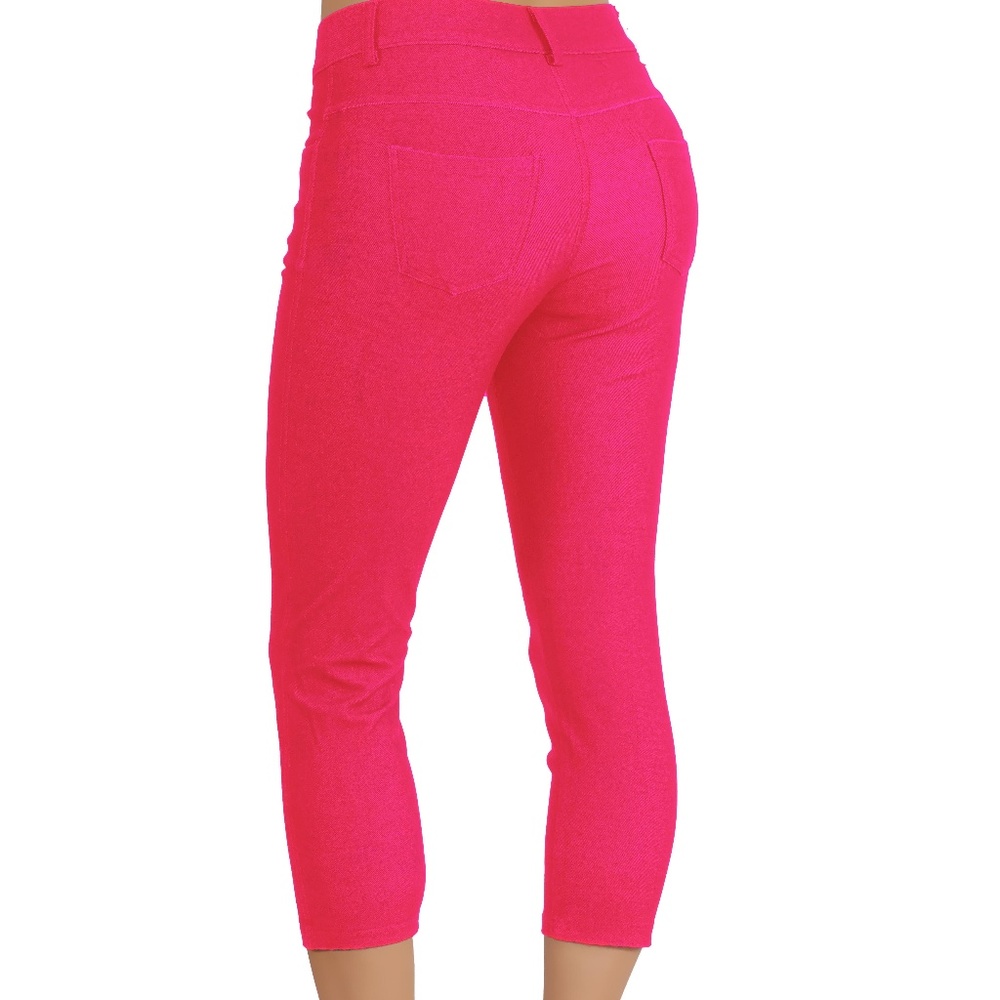 Jean Look Jeggings Slim Fit Pull Up Pants - Picture 3 of 5